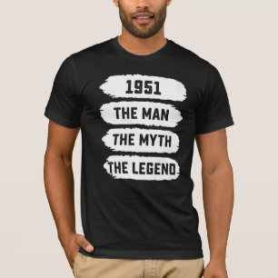 Camiseta Mens The Man Myth Legend 1951 71rua Aniversário Po