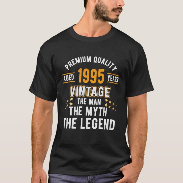 Camiseta Mens The Man Myth Legend 1995 28º Aniversário Para (Frente)