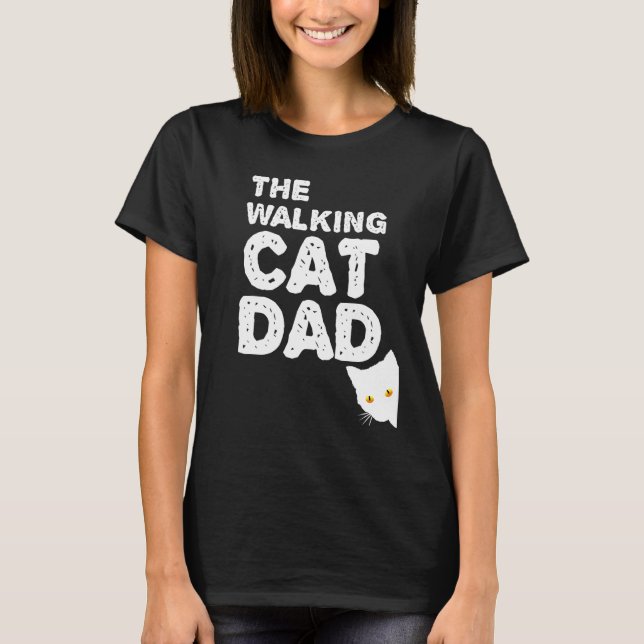 Camiseta Mens The Walking Cat Pai - Melhor Catdad Toma Sua  (Frente)