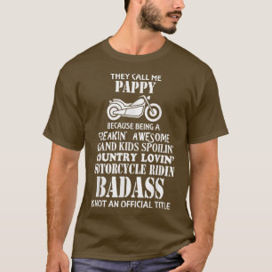 Camiseta Mens They Call Me Pappy Motorcycle Biker  Great Gi