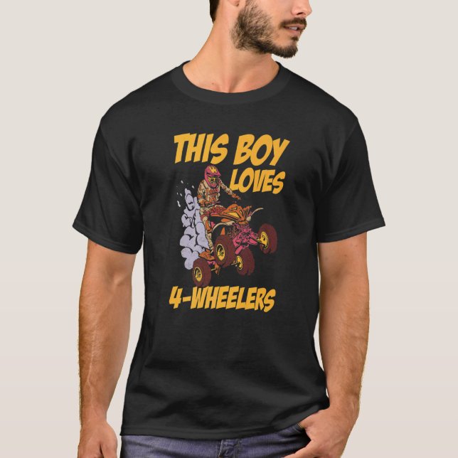 Camiseta Mens This Boy ama 4 Wheelers Quad Bike Atv Gear (Frente)