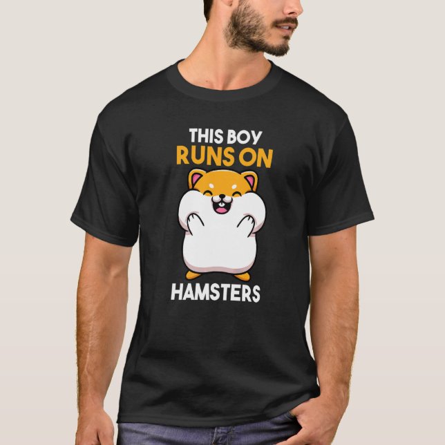 Camiseta Mens This Boy Runs On Hamsters (Frente)