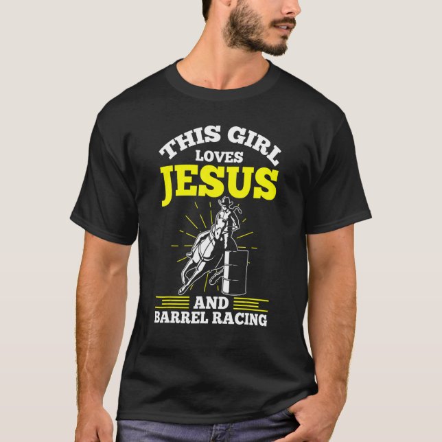 Camiseta Mens This Girl ama Jesus e Barrel Racing Weste (Frente)