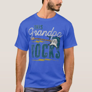 Camiseta Mens This Grandpa Rocks Bhelps Dia de os pais Músi