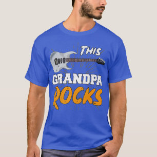 Camiseta Mens This Grandpa Rocks Recansados Guitarista Guit