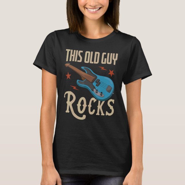Camiseta Mens This Old Cara Rocks Bhelp Rock Musical Bas (Frente)