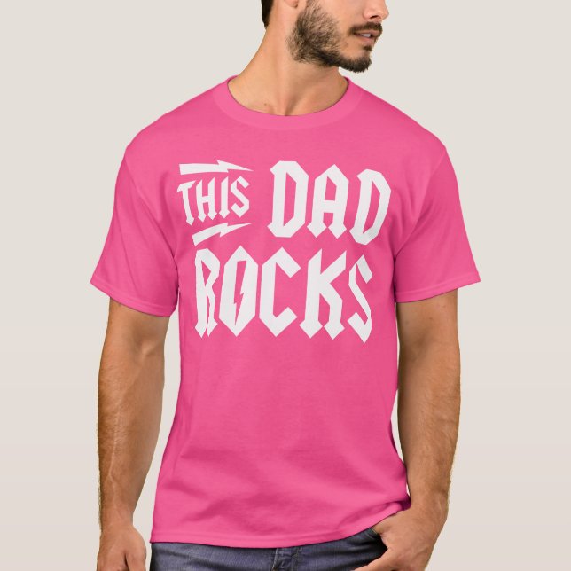 Camiseta Mens This Pai Rocks Dia de os pais Rock Music Rock (Frente)