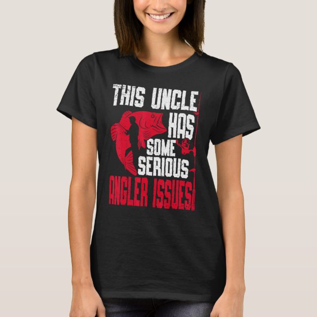 Camiseta Mens This Uncle Has Serious Angler Issues Angling  (Frente)