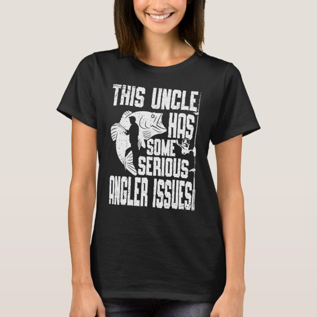 Camiseta Mens This Uncle Has Serious Angler Issues Angling  (Frente)
