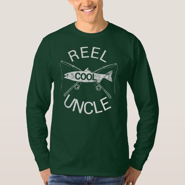 Camiseta Mens Tio Aniversário Dia de os pais Peixe de Pesca (Frente)