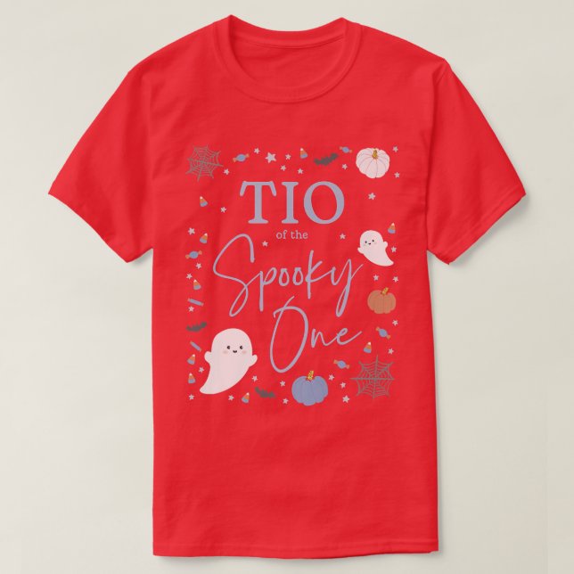 Camiseta Mens Tio do Spooky One First Birthday Blue Boy (Frente do Design)