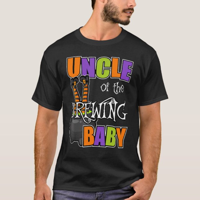 Camiseta Mens Tio Of Breaking Baby Halloween Theme Baby Sh (Frente)