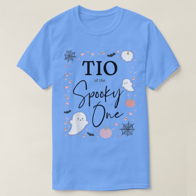 Camiseta Mens Tio of the Spooky One Girl First Birthday Pin (Frente do Design)