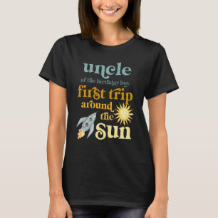 Camiseta Mens Tio Outer Space primeiro aniversario Primeiro