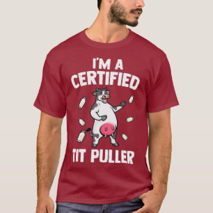 Camiseta Mens Tit Puller Vaca Cultivando Presente Animal