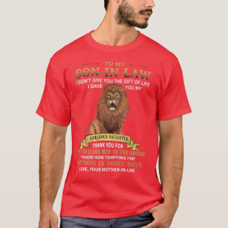 Camiseta Mens To My SonInLaw Funny From MotherInLaw Thank Y