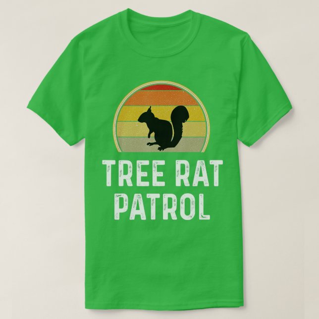 Camiseta Mens Tree Rat Patrol Squirrel Hunter Gifts Engraça (Frente do Design)