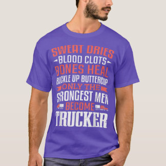 Camiseta Mens Truck Driver Caminhando Homens Mais Fortes Se