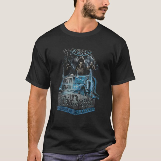 Camiseta Mens Truck Medo Ele está sempre no seu Espelho (Frente)