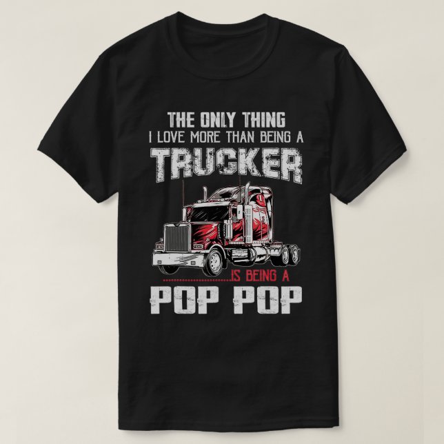Camiseta Mens Trucker Driver Avô (Frente do Design)