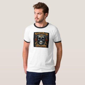 Camiseta Mens Tshirt com design de esqueleto