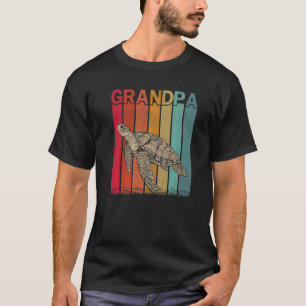 Camiseta Mens Turtle Estilo Retro Vintage Avô Gráfico Fa
