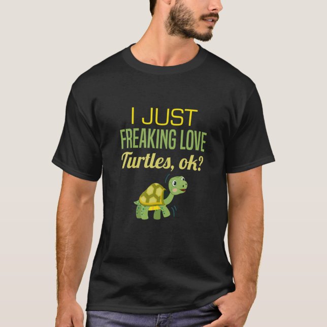 Camiseta Mens Turtle Lover Eu Só Preguei Tartarugas De Amor (Frente)