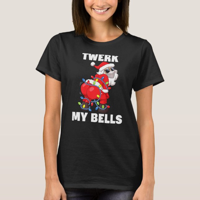 Camiseta Mens Twerk My Bells Tree Lights De Natal Twerk Twe (Frente)
