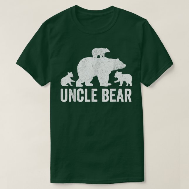 Camiseta Mens Uncle Bear Fathers Day Shirts, Funny Three Cu (Frente do Design)