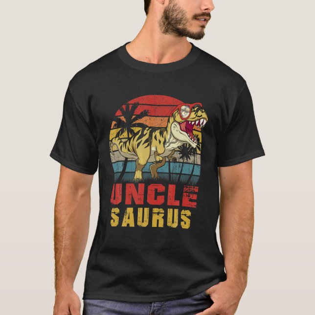 Camiseta Mens Uncle Saurus Dinosaur Funny Unclesaurus T Rex (Frente)