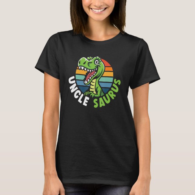 Camiseta Mens Unclesaurus Tio Saurus Rex Dinosaur Matchin (Frente)