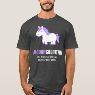 Camiseta Mens Unicorn Goddad , Engraçado Bonito Presente Má