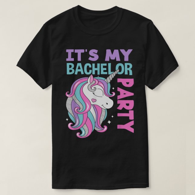 Camiseta Mens Unicorn Men Is My Bachelor Party (Frente do Design)