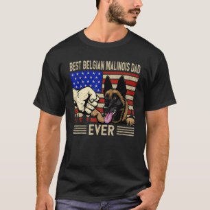 Camiseta Mens Us Flag Best Belga Malinois Pai 4 De Julho