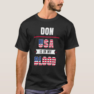 Camiseta Mens Usa Está No Meu Sangue Patriótico Don