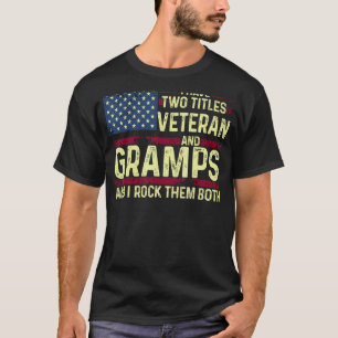 Camiseta Mens Usa Eu Tenho Dois Títulos Veteranos E Grampos