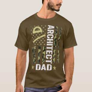 Camiseta Mens USA Flag Camoue Architect Pai Fathe Patriótic