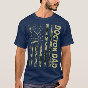 Camiseta Mens USA Flag Camoue Doctor Doctor Pai Patriotic P