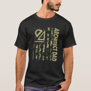 Camiseta Mens USA Flag Camouflage Architect Pai Patriotic F