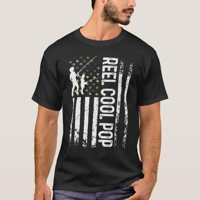 Camiseta Mens Usa Reel Legal Pop Para Pescador Pai B Dia F (Frente)