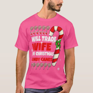 Camiseta Mens vão trocar a esposa por canas de Natal
