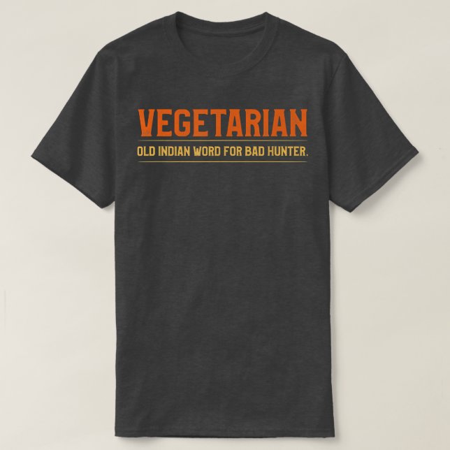 Camiseta Mens Vegetarianos Caçando Piada De Caça Engraçada  (Frente do Design)