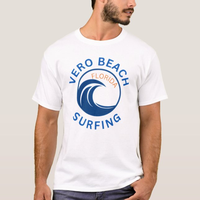 Camiseta Men's Vero Beach Florida Surfing T-Shirt (Frente)
