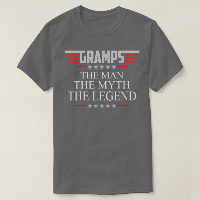 Camiseta Mens Vestir O Homem O Mito A Lenda V2 Gramps (Frente do Design)