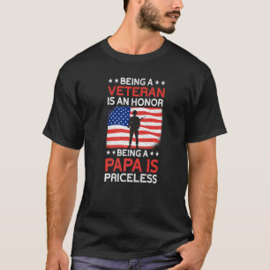 Camiseta Mens Veteran Honor Papa Pricless Proud American V