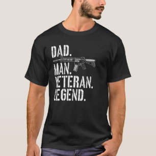 Camiseta Mens Veteran Pai Man Veteran Legend Gun Rights Pro