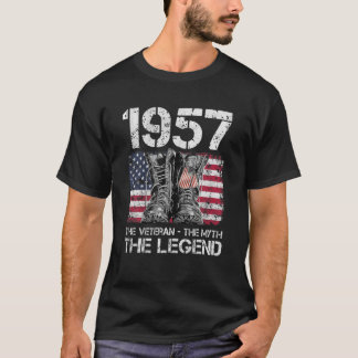 Camiseta Mens Vintage 1957 Man Myth Legend 65Th Birthday Da