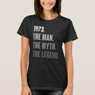 Camiseta Mens Vintage 1973 50º Aniversário Decoração 50 ano