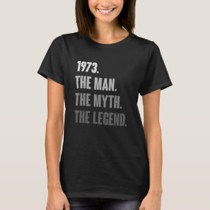 Camiseta Mens Vintage 1973 50º Aniversário Decoração 50 ano