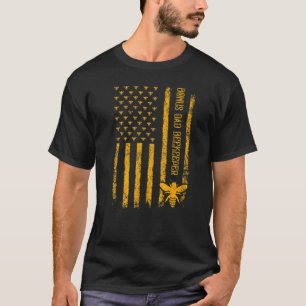 Camiseta Mens Vintage American Flag Bonus Pai Bekeeper Fat